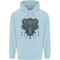 A Mandala Deer Mens 80% Cotton Hoodie Light Blue