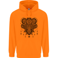 A Mandala Deer Mens 80% Cotton Hoodie Orange