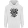 A Mandala Deer Mens 80% Cotton Hoodie White