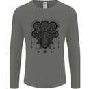 A Mandala Deer Mens Long Sleeve T-Shirt Charcoal