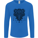 A Mandala Deer Mens Long Sleeve T-Shirt Royal Blue