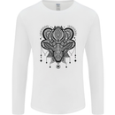 A Mandala Deer Mens Long Sleeve T-Shirt White