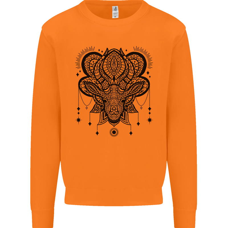 A Mandala Deer Mens Sweatshirt Jumper Orange