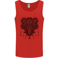A Mandala Deer Mens Vest Tank Top Red