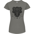 A Mandala Deer Womens Petite Cut T-Shirt Charcoal