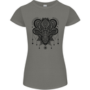 A Mandala Deer Womens Petite Cut T-Shirt Charcoal