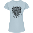 A Mandala Deer Womens Petite Cut T-Shirt Light Blue