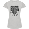 A Mandala Deer Womens Petite Cut T-Shirt Sports Grey