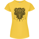 A Mandala Deer Womens Petite Cut T-Shirt Yellow