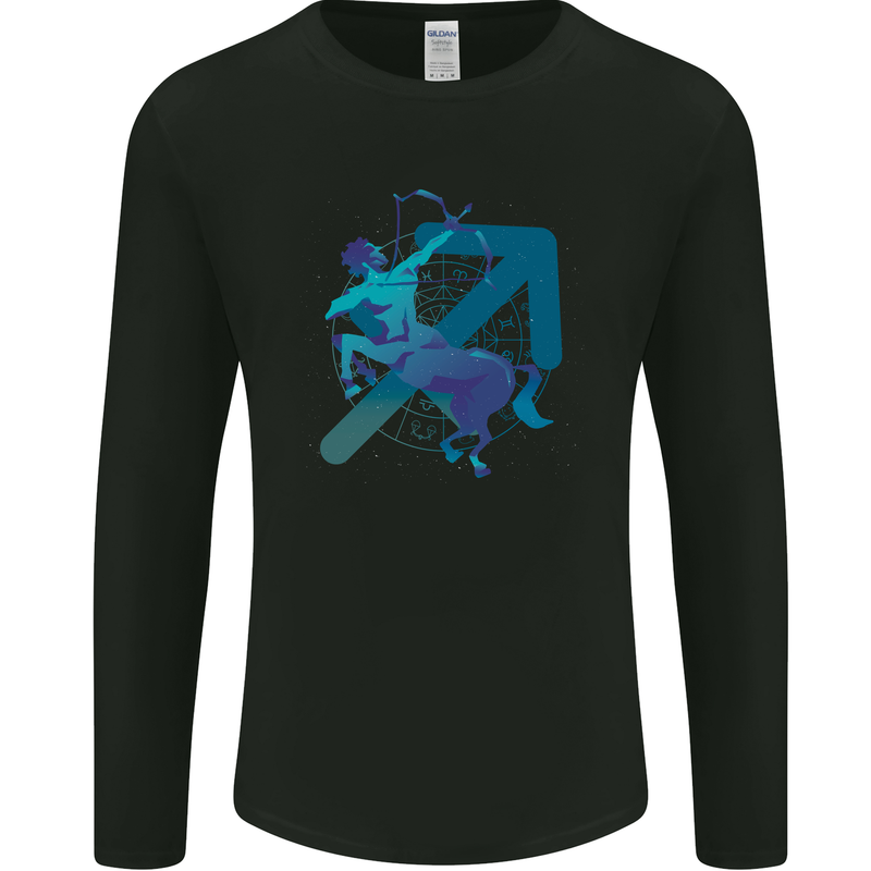 A Masculine Sagittarius Star Sign Design Mens Long Sleeve T-Shirt Black