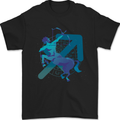 A Masculine Sagittarius Star Sign Design Mens T-Shirt 100% Cotton Black
