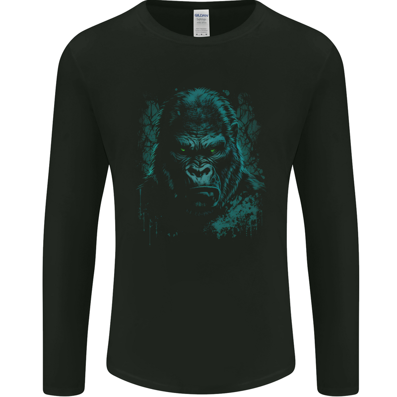 A Mean Gorilla Dark Style Mens Long Sleeve T-Shirt Black