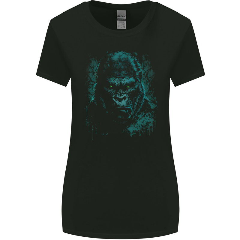 A Mean Gorilla Dark Style Womens Wider Cut T-Shirt Black