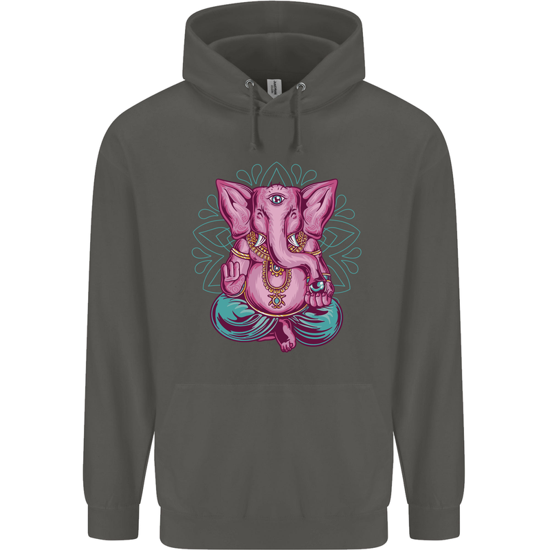 A Meditating Elephant Yoga Spiritual Childrens Kids Hoodie Storm Grey