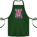 A Meditating Elephant Yoga Spiritual Cotton Apron 100% Organic Forest Green