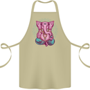 A Meditating Elephant Yoga Spiritual Cotton Apron 100% Organic Khaki