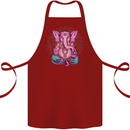 A Meditating Elephant Yoga Spiritual Cotton Apron 100% Organic Maroon