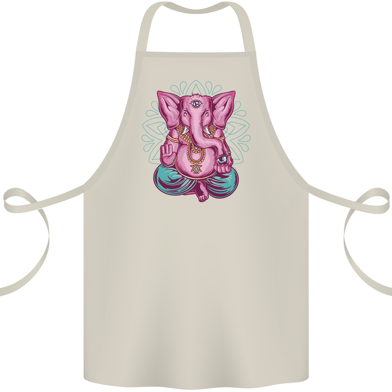 A Meditating Elephant Yoga Spiritual Cotton Apron 100% Organic Natural
