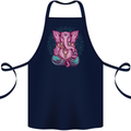 A Meditating Elephant Yoga Spiritual Cotton Apron 100% Organic Navy Blue