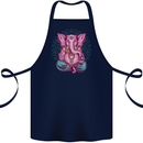 A Meditating Elephant Yoga Spiritual Cotton Apron 100% Organic Navy Blue