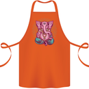 A Meditating Elephant Yoga Spiritual Cotton Apron 100% Organic Orange