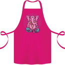 A Meditating Elephant Yoga Spiritual Cotton Apron 100% Organic Pink