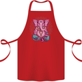 A Meditating Elephant Yoga Spiritual Cotton Apron 100% Organic Red