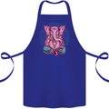 A Meditating Elephant Yoga Spiritual Cotton Apron 100% Organic Royal Blue