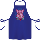 A Meditating Elephant Yoga Spiritual Cotton Apron 100% Organic Royal Blue