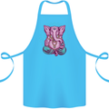 A Meditating Elephant Yoga Spiritual Cotton Apron 100% Organic Turquoise
