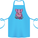 A Meditating Elephant Yoga Spiritual Cotton Apron 100% Organic Turquoise