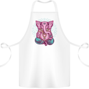 A Meditating Elephant Yoga Spiritual Cotton Apron 100% Organic White