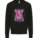 A Meditating Elephant Yoga Spiritual Kids Sweatshirt Jumper Black