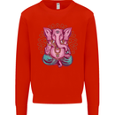 A Meditating Elephant Yoga Spiritual Kids Sweatshirt Jumper Bright Red