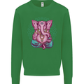 A Meditating Elephant Yoga Spiritual Kids Sweatshirt Jumper Irish Green
