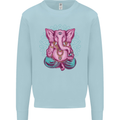 A Meditating Elephant Yoga Spiritual Kids Sweatshirt Jumper Light Blue