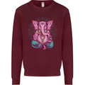 A Meditating Elephant Yoga Spiritual Kids Sweatshirt Jumper Maroon