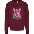A Meditating Elephant Yoga Spiritual Kids Sweatshirt Jumper Maroon