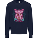 A Meditating Elephant Yoga Spiritual Kids Sweatshirt Jumper Navy Blue