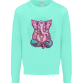 A Meditating Elephant Yoga Spiritual Kids Sweatshirt Jumper Peppermint
