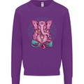 A Meditating Elephant Yoga Spiritual Kids Sweatshirt Jumper Purple