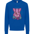 A Meditating Elephant Yoga Spiritual Kids Sweatshirt Jumper Royal Blue