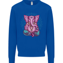 A Meditating Elephant Yoga Spiritual Kids Sweatshirt Jumper Royal Blue