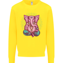 A Meditating Elephant Yoga Spiritual Kids Sweatshirt Jumper Yellow