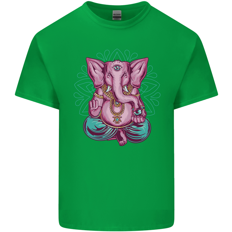 A Meditating Elephant Yoga Spiritual Kids T-Shirt Childrens Irish Green