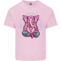 A Meditating Elephant Yoga Spiritual Kids T-Shirt Childrens Light Pink