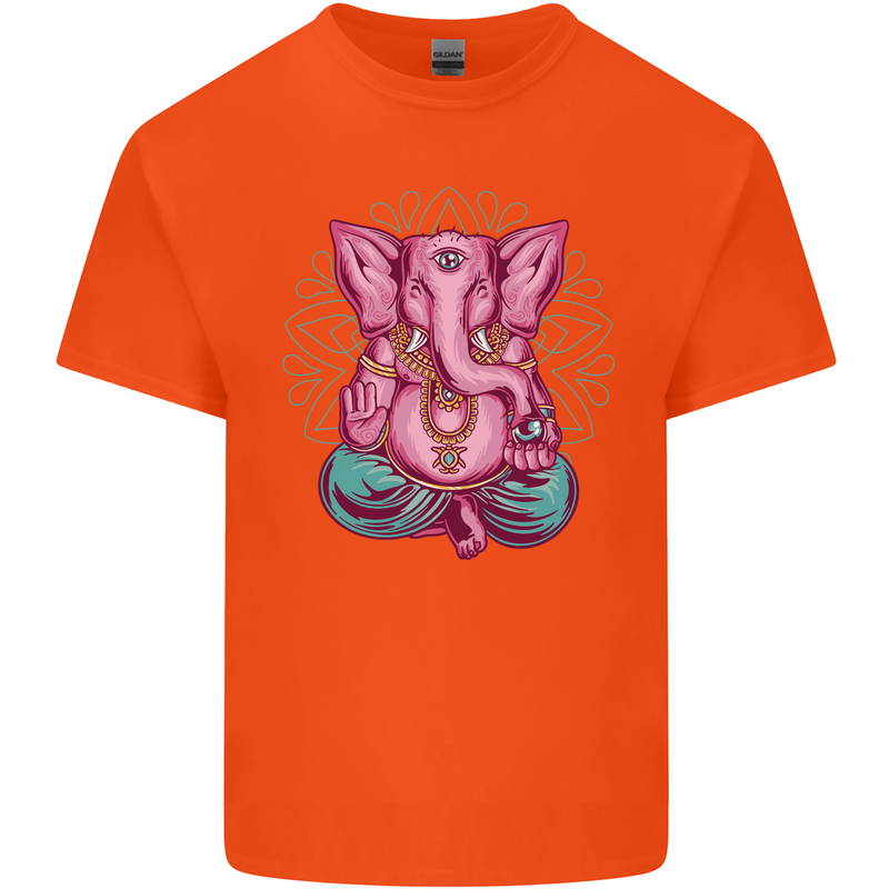 A Meditating Elephant Yoga Spiritual Kids T-Shirt Childrens Orange
