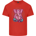 A Meditating Elephant Yoga Spiritual Kids T-Shirt Childrens Red