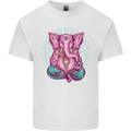 A Meditating Elephant Yoga Spiritual Kids T-Shirt Childrens White