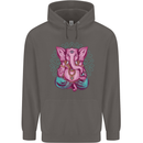 A Meditating Elephant Yoga Spiritual Mens 80% Cotton Hoodie Charcoal
